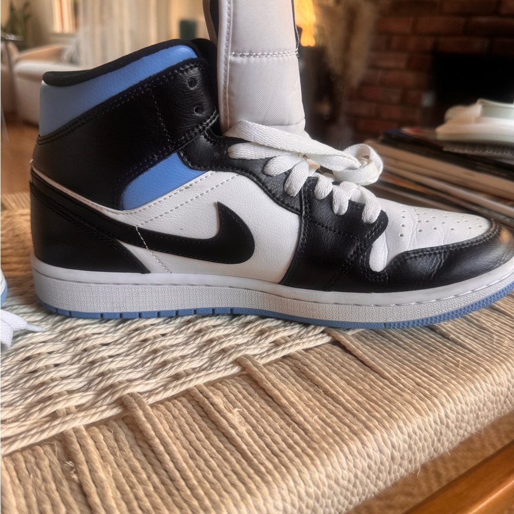 Jordan High-Top Sneakers - White/Black/Light Blue - Picture 3 of 4